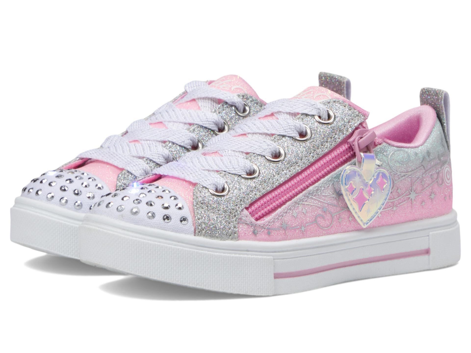 Светящиеся детские кроссовки SKECHERS Twinkle Sparks с сердечками и круглым носком Skechers Kids