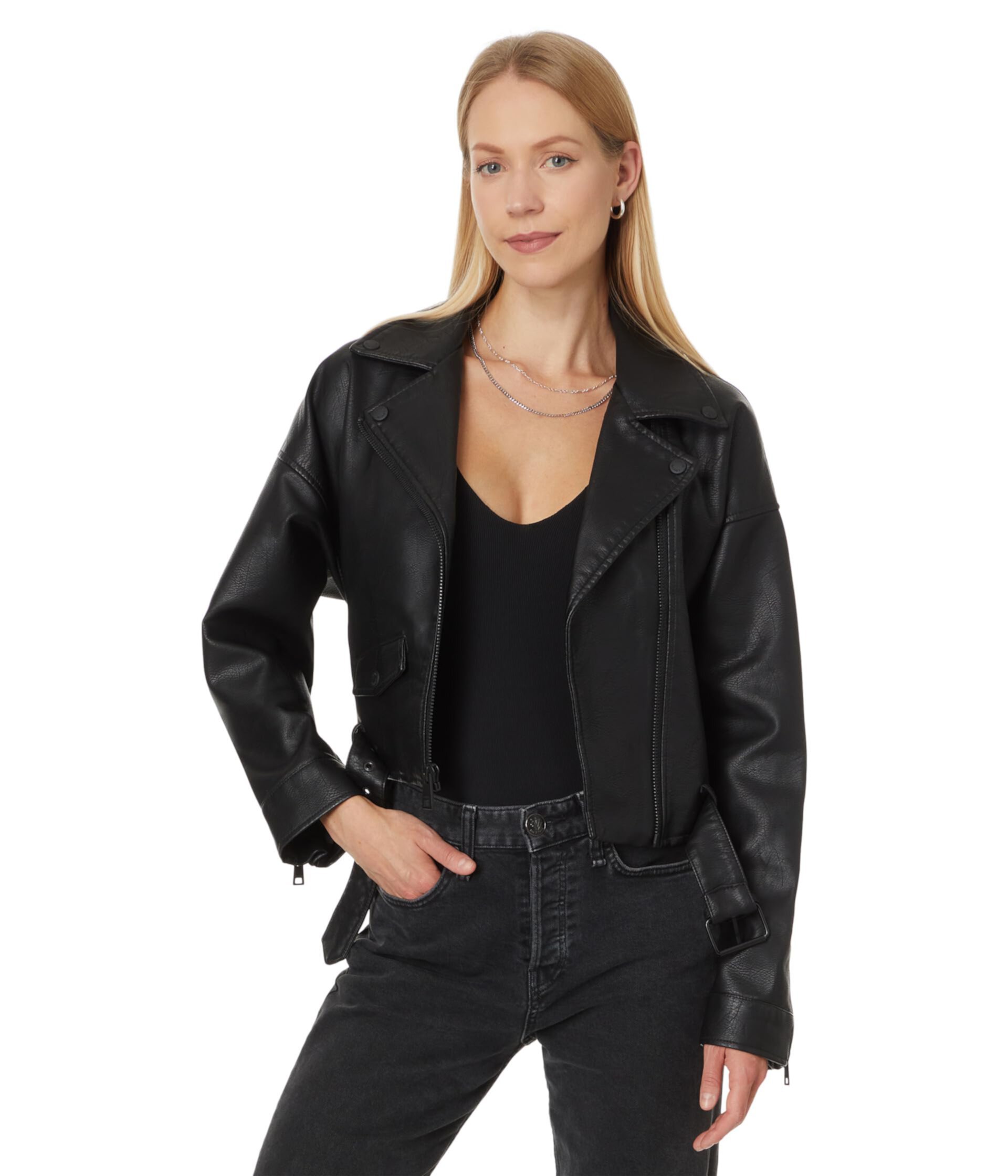 Relaxed Crop Faux Leather Moto Jacket Levi's®