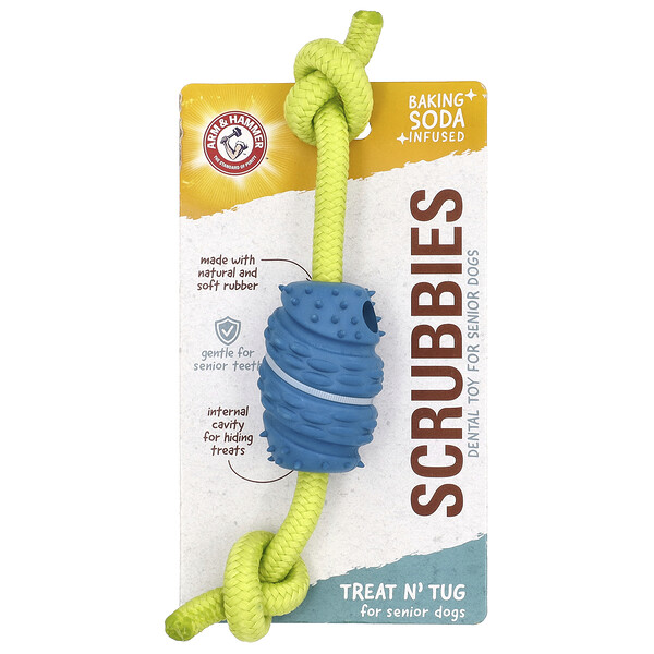 Игрушка Scrubbies для чистки зубов пожилых собак — 1 игрушка с пищевой содой Arm & Hammer