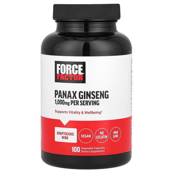 Panax Ginseng, 1,000 mg, 100 Vegetable Capsules (Растительные капсулы) (500 mg per Capsule) Force Factor