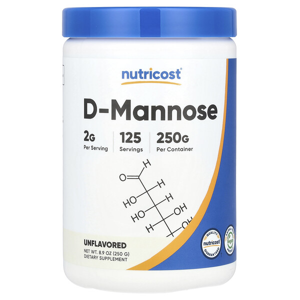 D-Mannose, Unflavored (Без вкуса), 8.9 oz (Унции) (250 g) Nutricost