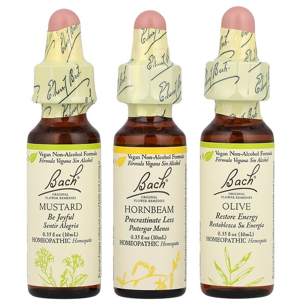 Original Flower Remedies, Mental Energy Kit, Emotional Ups & Downs, 3 Droppers, 0.35 fl oz (Жидкие унции) (10 ml) Each Bach