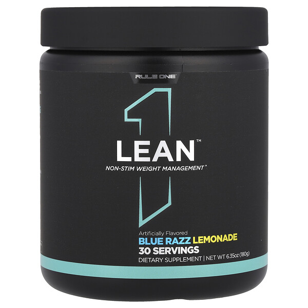 Lean™, Non-Stim Weight Management, Blue Razz Lemonade, 6.35 oz (Унции) (180 g) Rule One Proteins