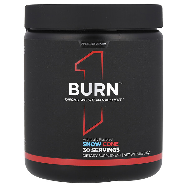 Burn™, Thermo Weight Management, Snow Cone , 7.41 oz (Унции) (210 g) Rule One Proteins