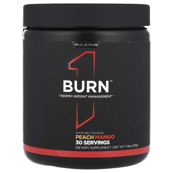 Burn™, Thermo Weight Management, Peach Mango, 7.41 oz (Унции) (210 g) Rule One Proteins