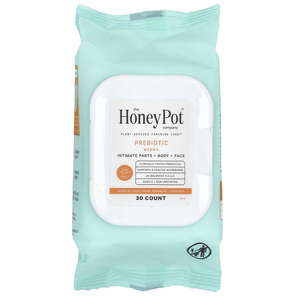 Prebiotic Wipes, 30 Count The Honey Pot