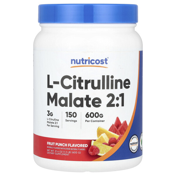 L-Citrulline Malate 2:1, Fruit Punch, 1.3 lb (Фунты) (600 g) Nutricost