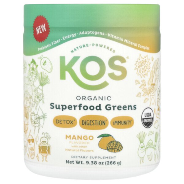 Organic Superfood Greens, Mango, 9.38 oz (Унции) (266 g) KOS