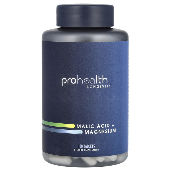 Malic Acid + Magnesium, 180 Tablets (Таблетки) ProHealth Longevity