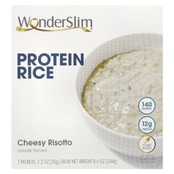 Protein Rice, Cheesy Risotto, 7 Packets (Пакеты ), 1.2 oz (Унции) (35 g) Each WonderSlim