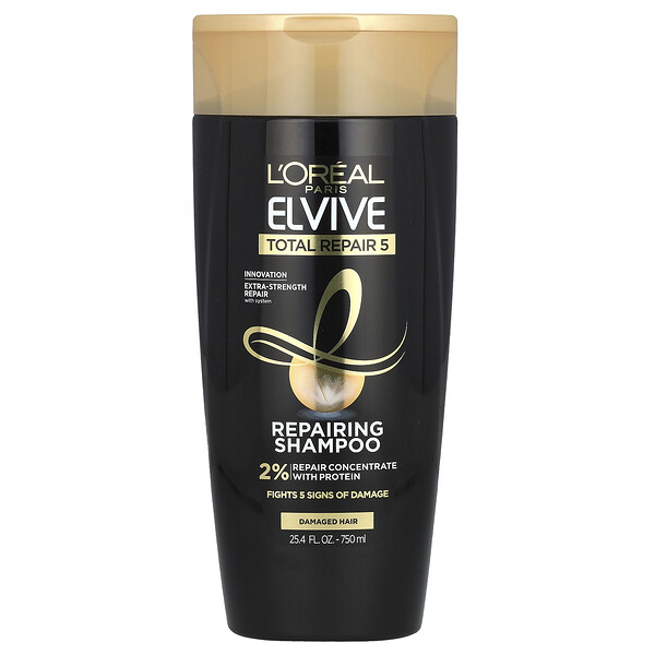 Elvive, Total Repair 5, Repairing Shampoo, Damaged Hair, 25.4 fl oz (750 ml) L'oreal