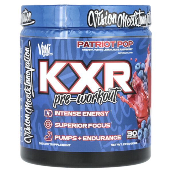 KXR Pre-Workout, Patriot Pop, 9.5 oz (Унции) (270 g) VMI Sports