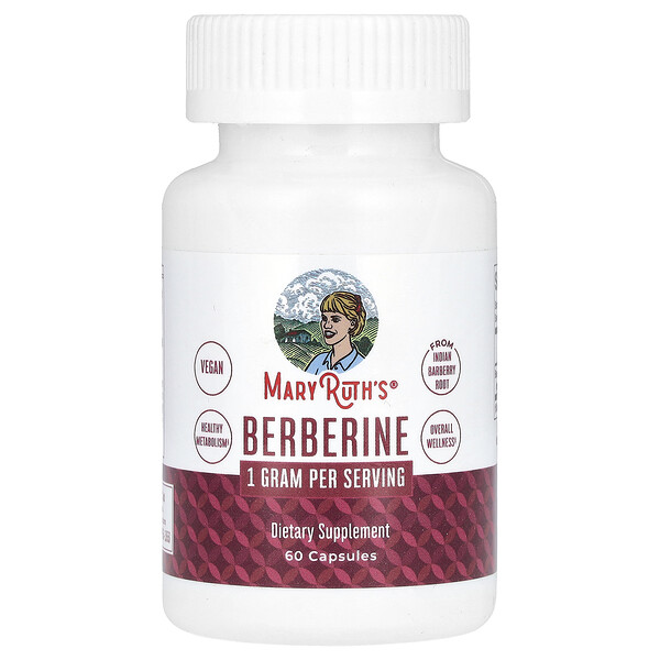 Berberine, 1 g, 60 Capsules (Капсулы)  (500 mg Per Capsule) MaryRuth's