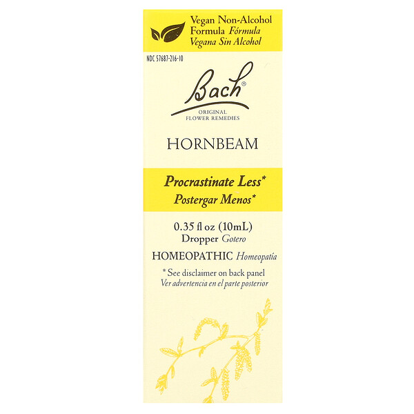 Original Flower Remedies, Hornbeam, 0.35 fl oz (Жидкие унции) (10 ml) Bach