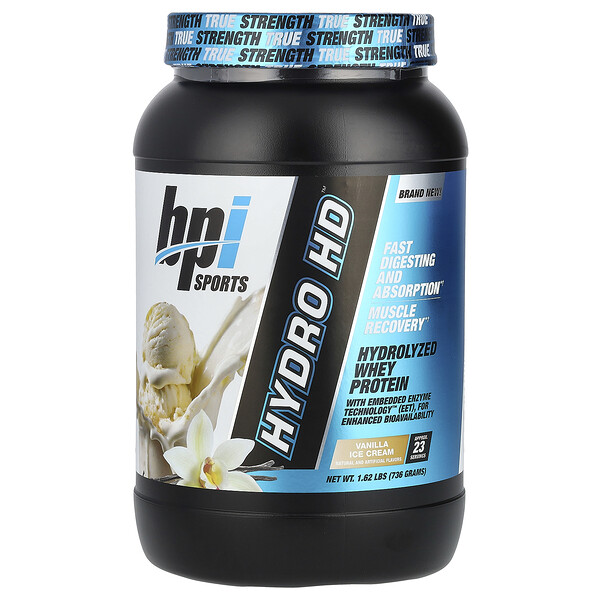 Hydro HD™, Hydrolyzed Whey Protein, Vanilla Ice Cream (Крем), 1.62 lbs (736 g) BPI