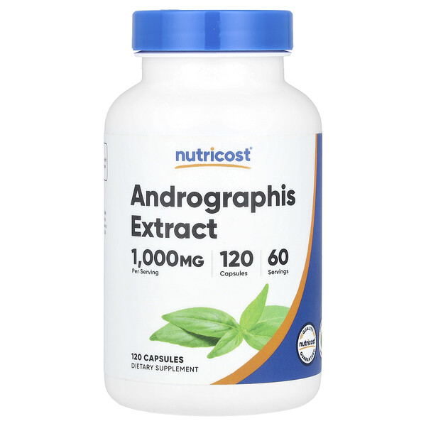 Andrographis Extract, 1,000 mg, 120 Capsules (Капсулы) (500 mg per Capsule) Nutricost