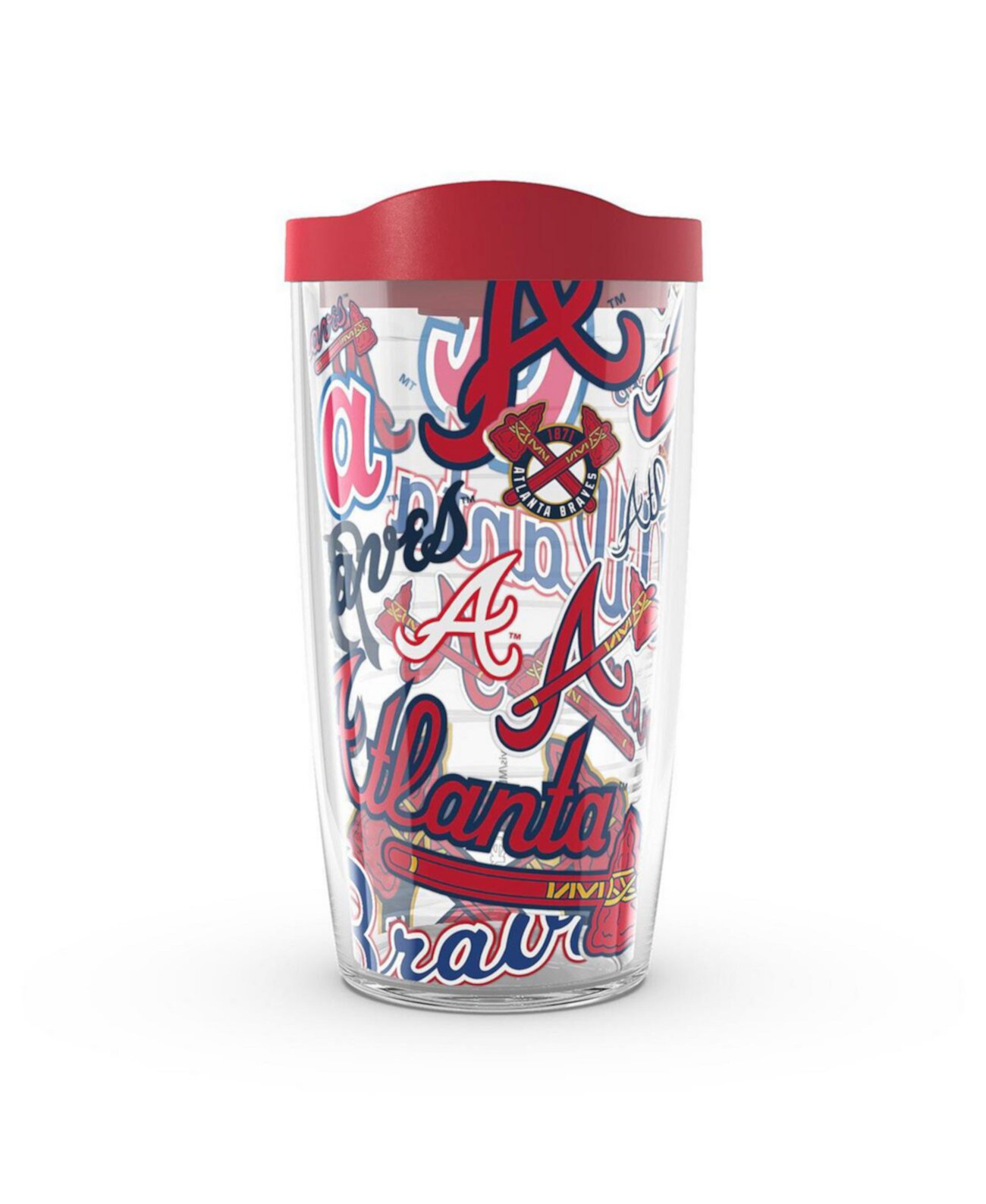 Atlanta Braves 16 Oz All Over Wrap Tumbler With Lid Tervis