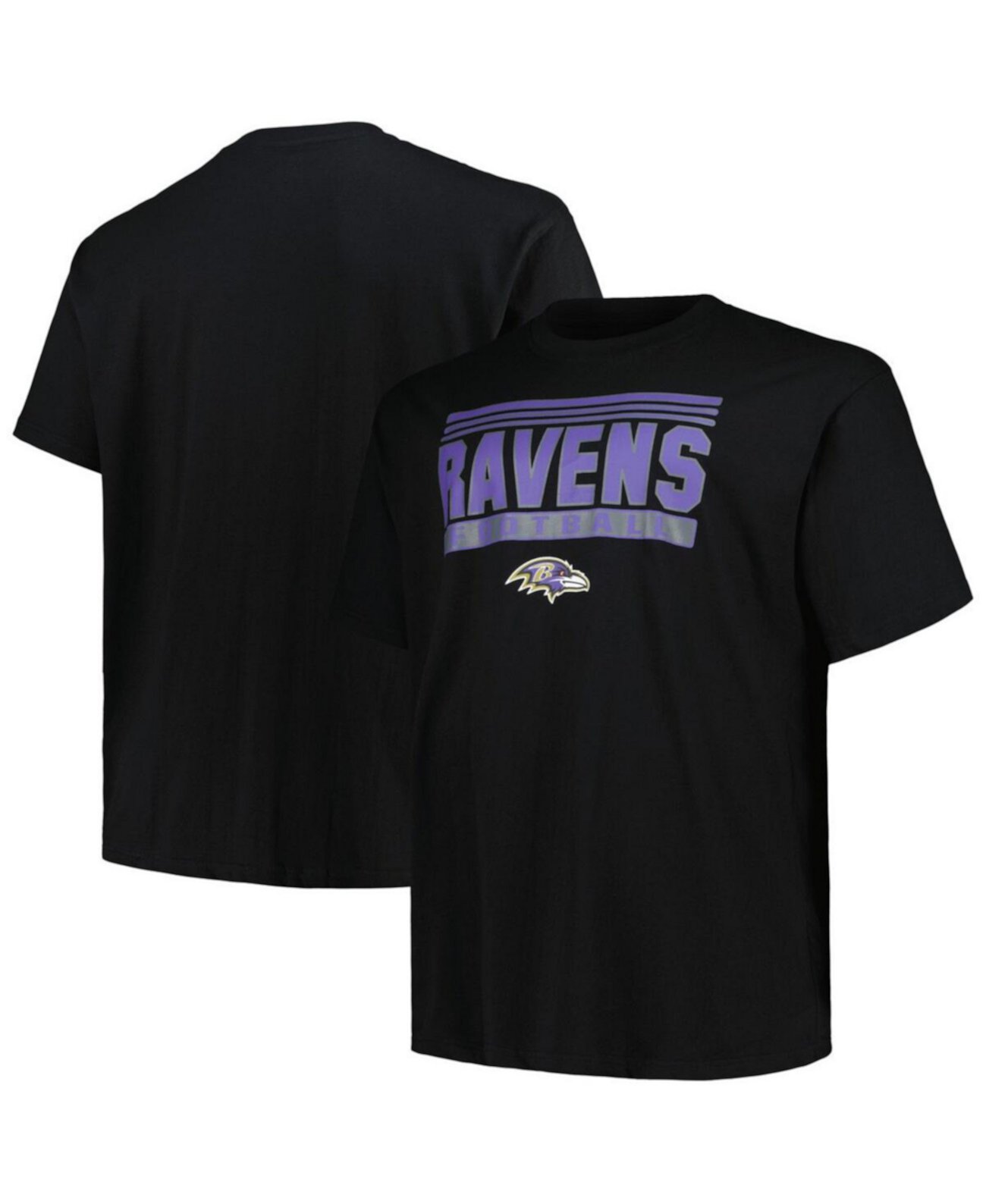 Мужская футболка Baltimore Ravens, черная, с принтом, короткими рукавами, 100% хлопок Fanatics