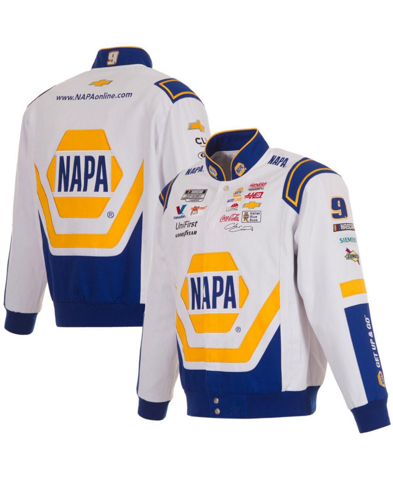 Мужская куртка Chase Elliott NAPA Twill из 100% хлопка с полным закрытием на кнопках JH Design