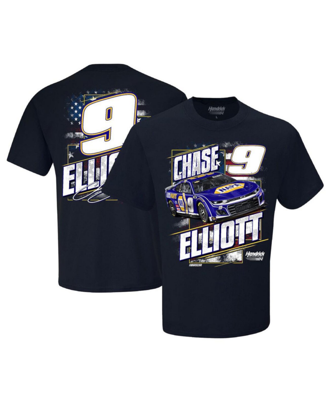 Мужская Джерси Hendrick Motorsports Team Collection Chase Elliott NAPA Патриотическая Футболка Hendrick Motorsports Team Collection