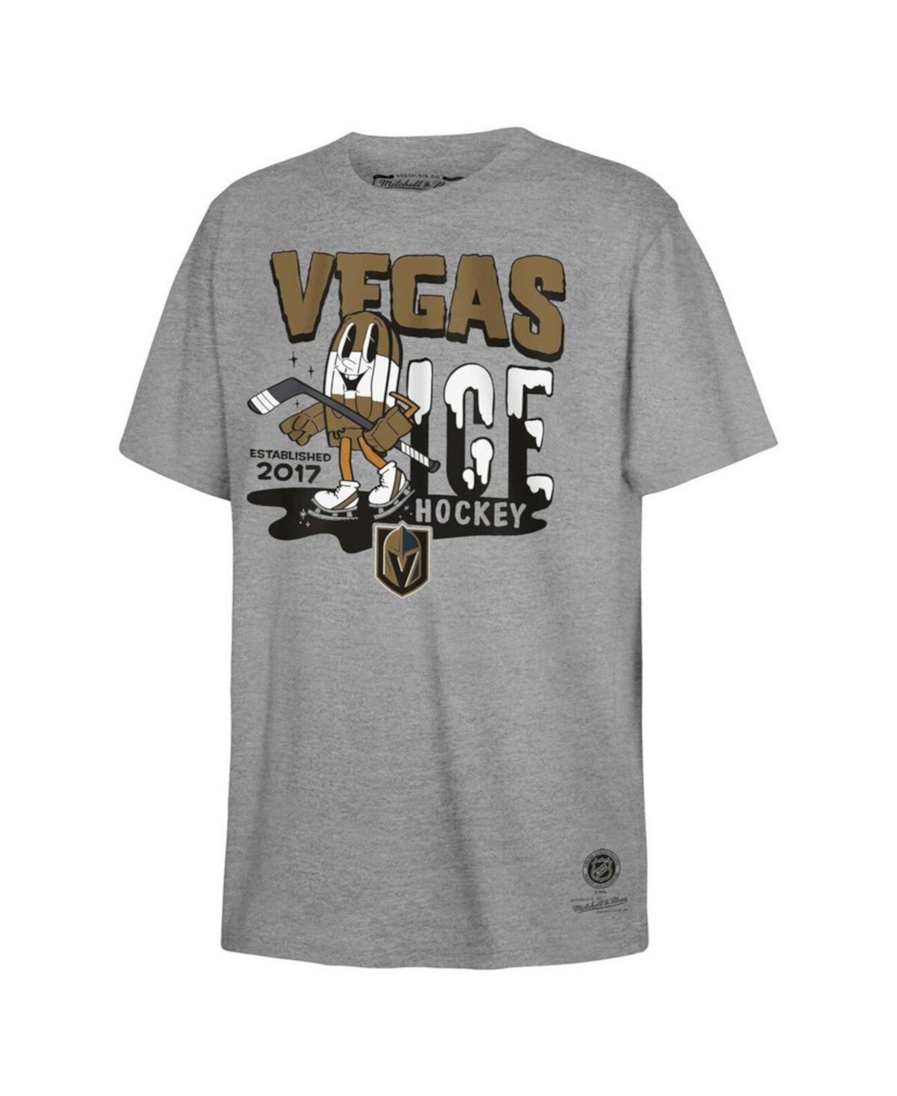 Серая детская футболка с коротким рукавом Vegas Golden Knights от Mitchell & Ness Mitchell & Ness