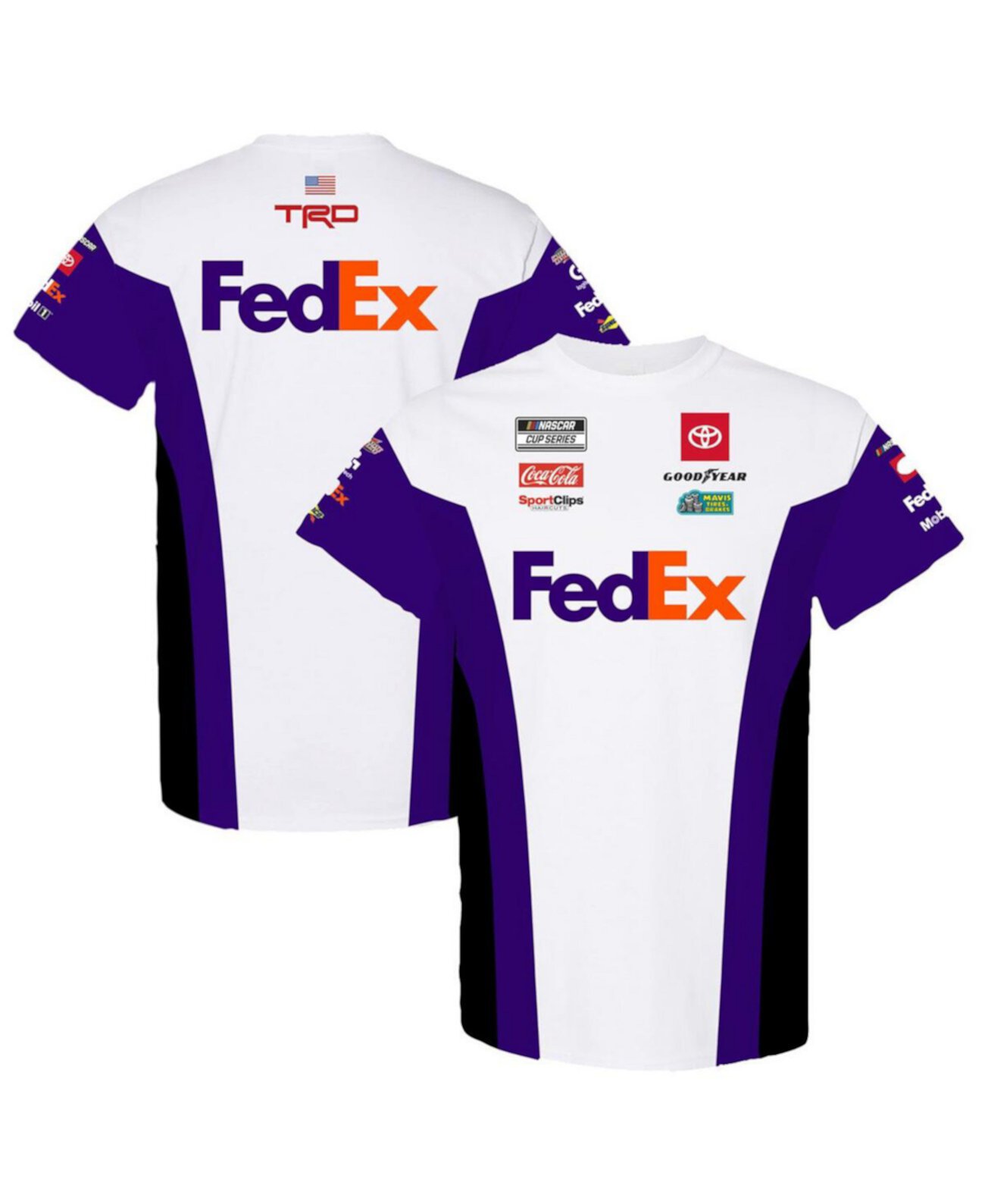 Мужская Джерси Joe Gibbs Racing Team Collection Denny Hamlin FedEx Joe Gibbs Racing Team Collection