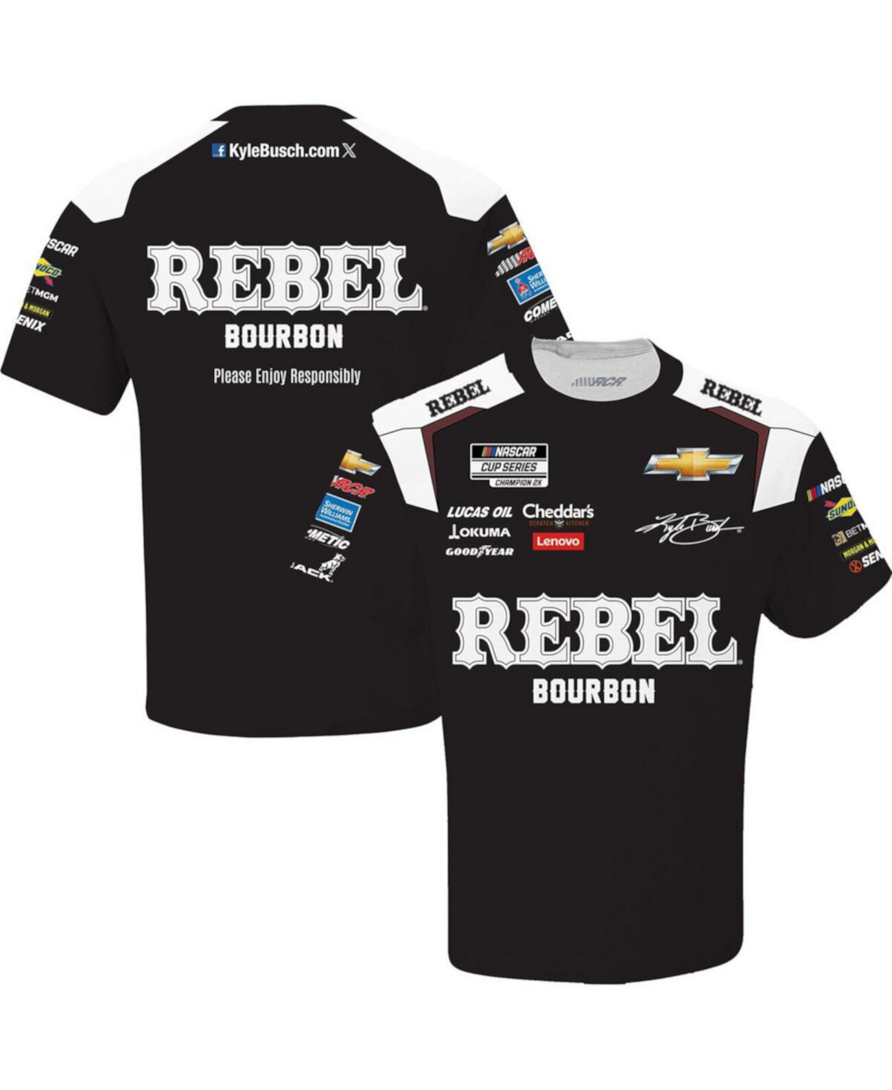 Мужская Джерси Richard Childress Racing Team Collection Rebel Bourbon Sublimated Uniform T-Shirt Richard Childress Racing Team Collection