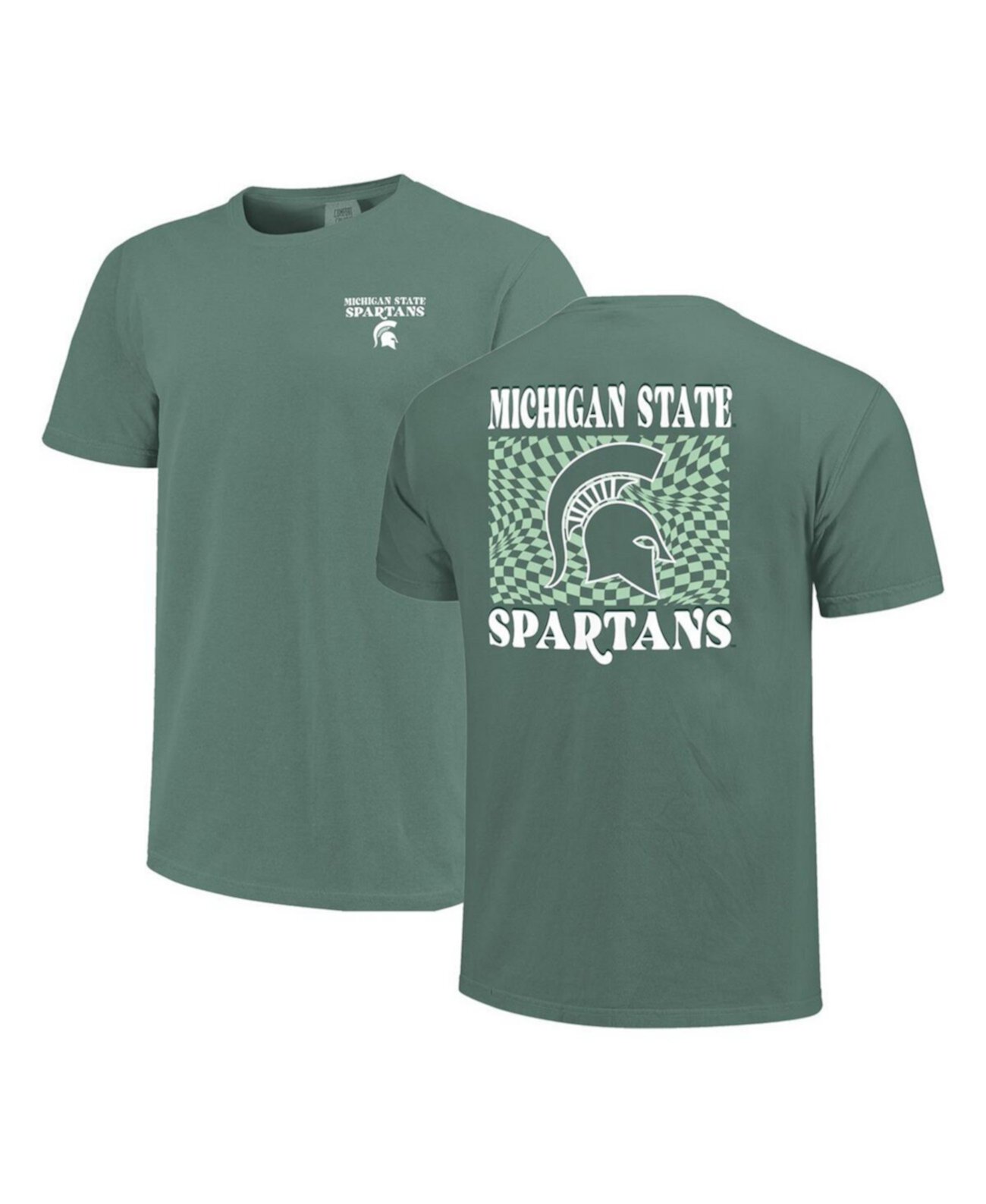 Женская футболка Michigan State Spartans зелёного цвета с коротким рукавом из мягкого хлопка, Image One Image One