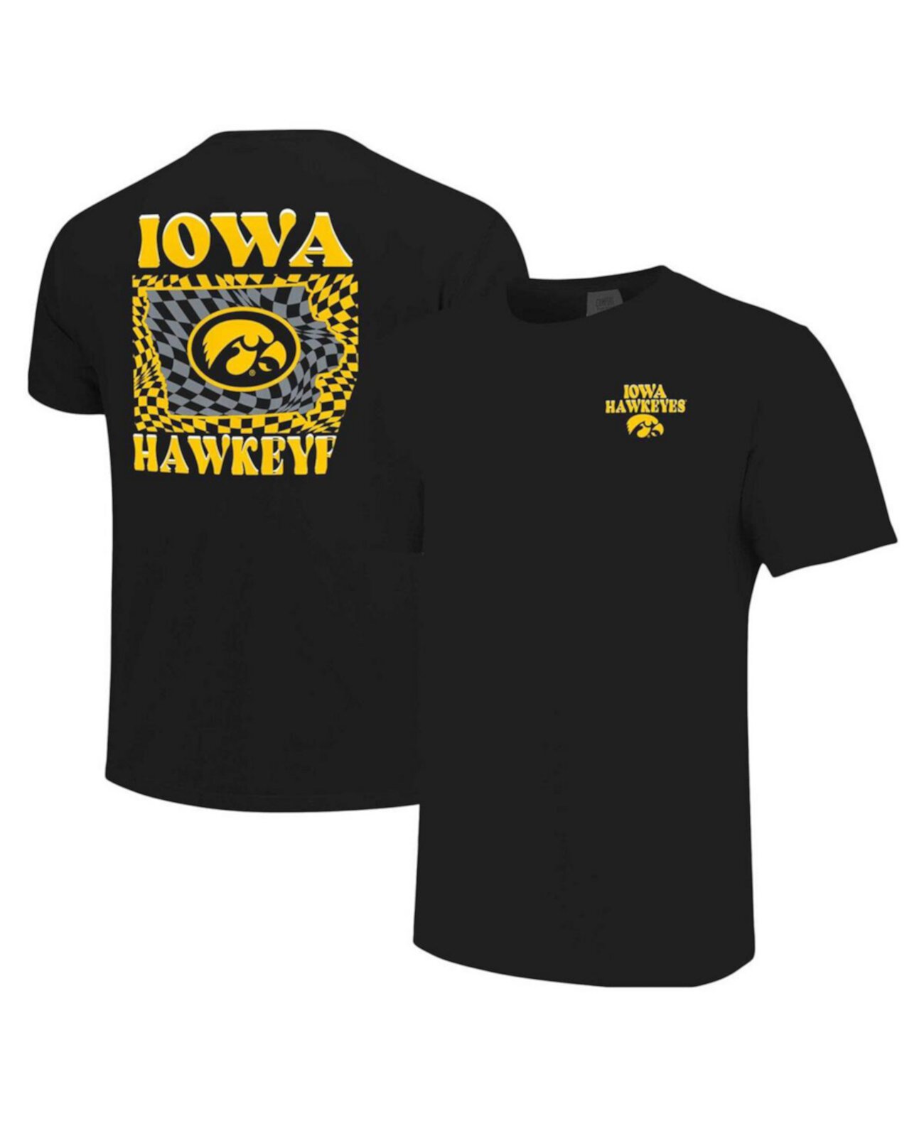 Черная ультрамягкая хлопковая футболка Iowa Hawkeyes с короткими рукавами Image One