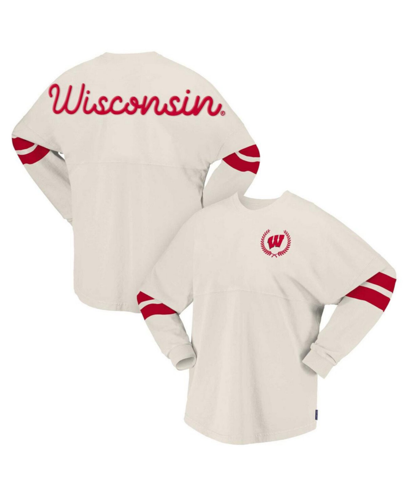 Женская Джерси Spirit Jersey Wisconsin Badgers Oversized T-Shirt Spirit Jersey