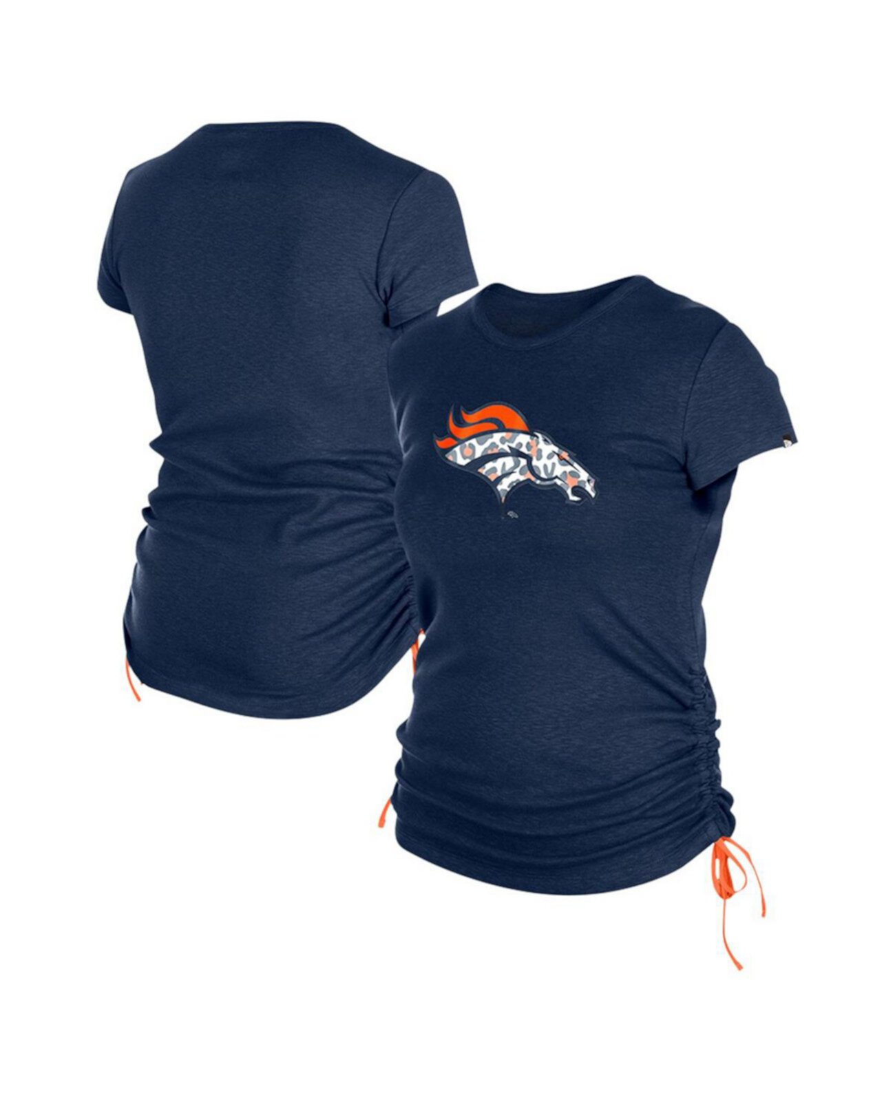 Женская синяя футболка с боковыми рюшами Denver Broncos от New Era New Era