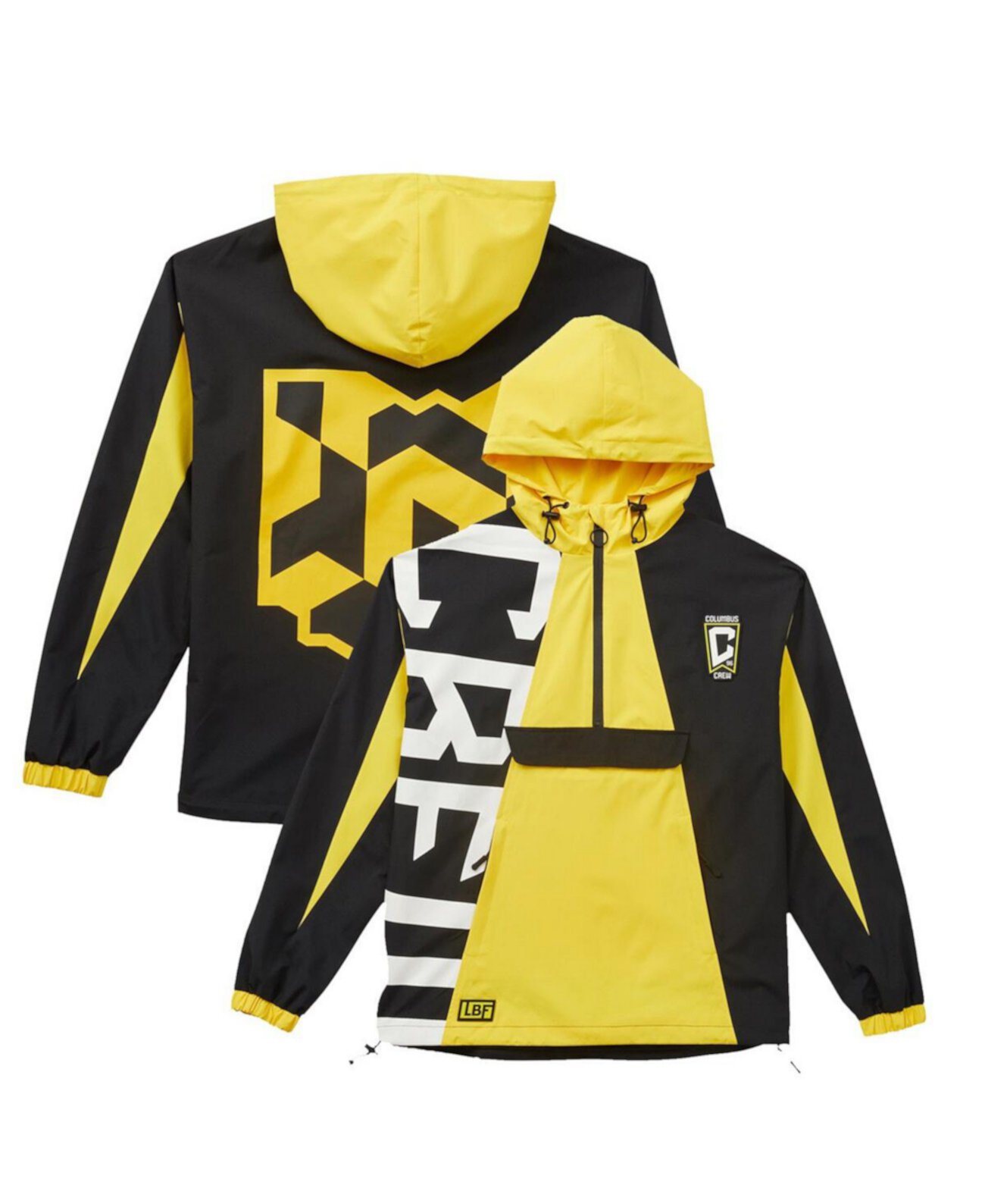 Унисекс черная анорак Tekker Half-Zip Columbus Crew с клубной графикой Live Breathe Futbol