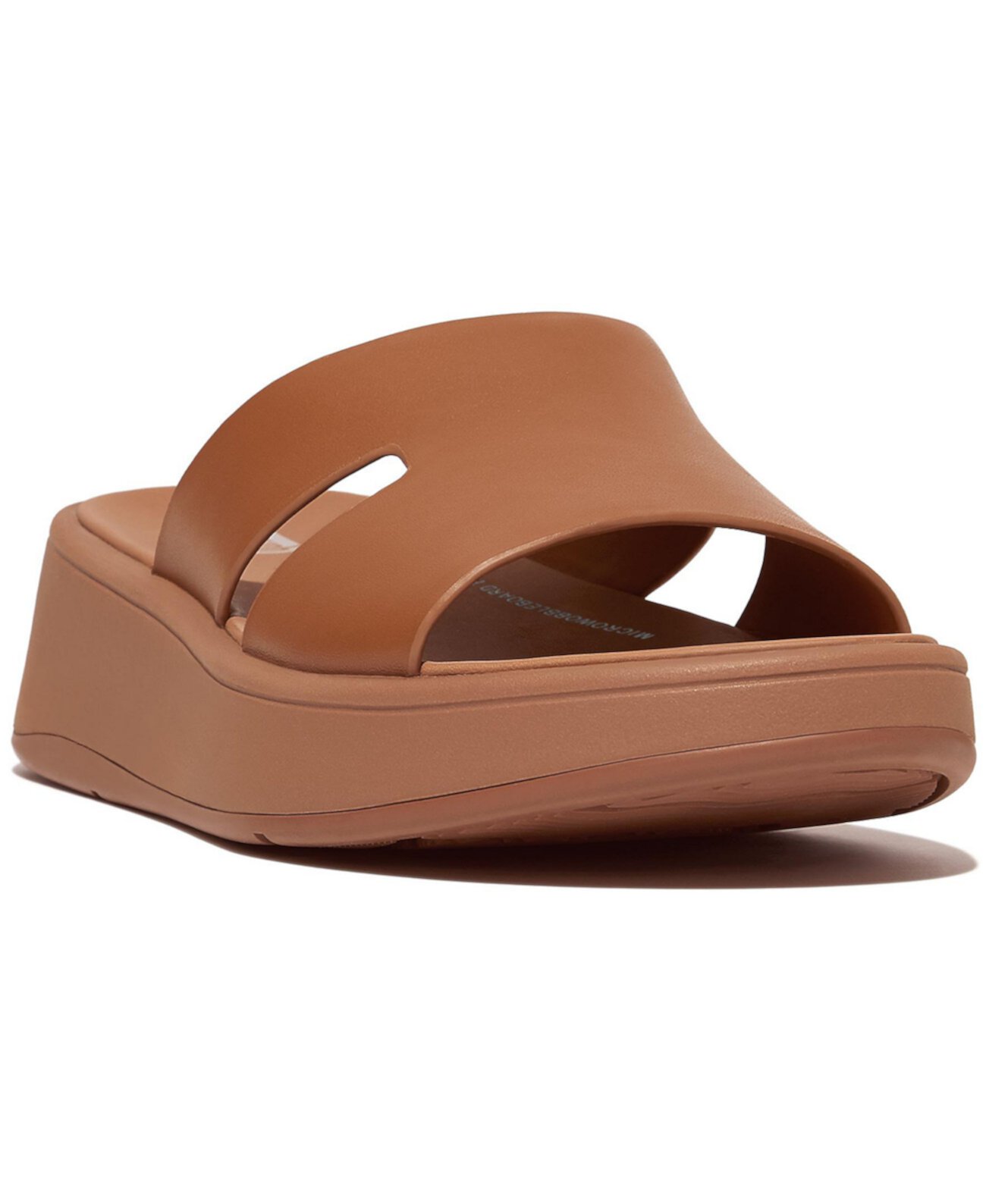 Женские Сандалии на плоской подошве FitFlop F-Mode Raw Edge Leather Flatform H-Bar Slide FitFlop