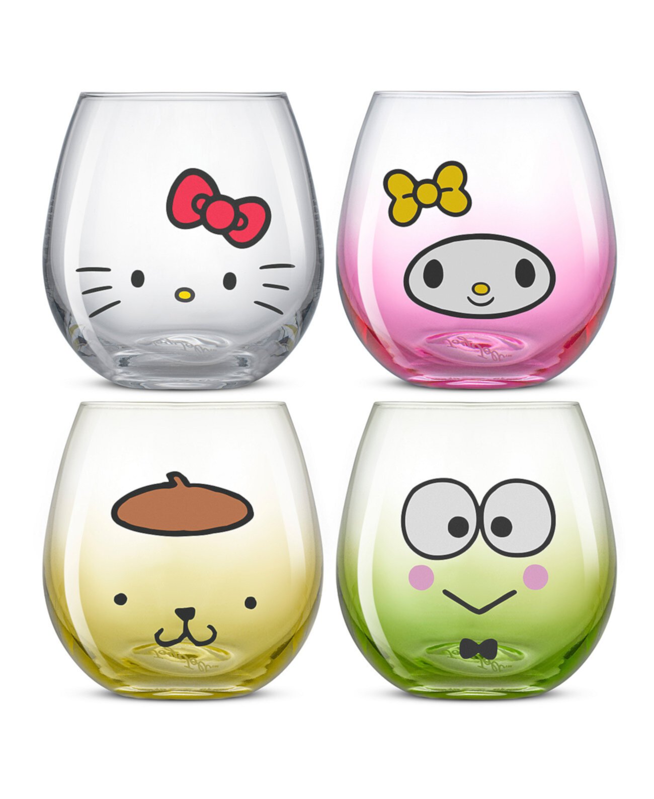 Hello Kitty and Friends Hello Sippy Stemless Drinking Glasses, Set of 4 JoyJolt