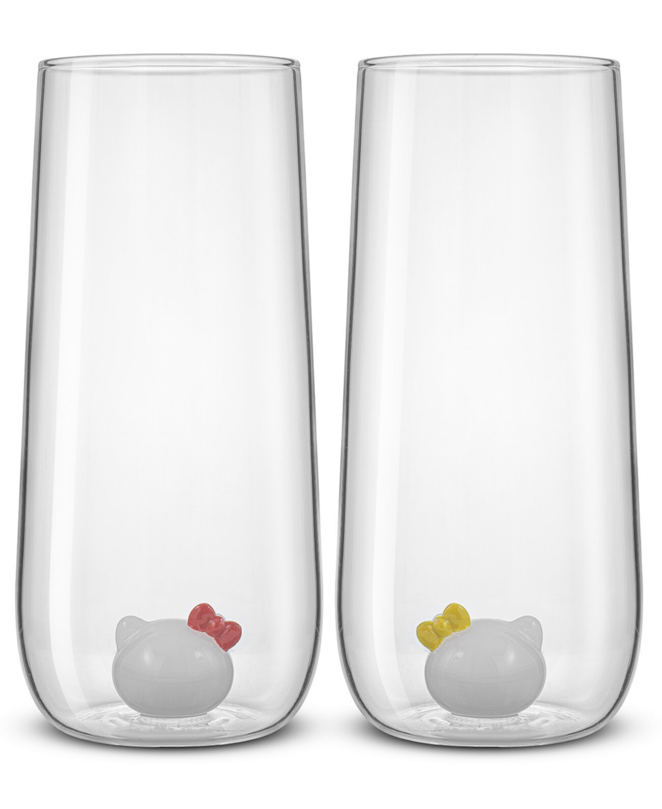 Hello Kitty and Mimmy 3D Icon Tall Drinking Glasses, Set of 2 JoyJolt