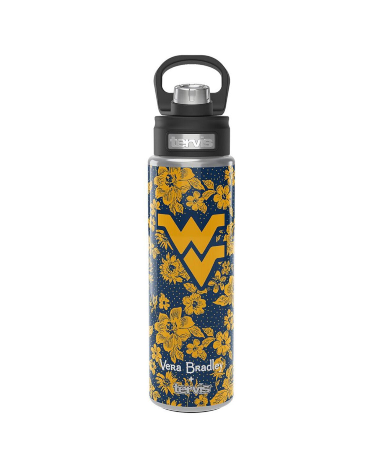 x Tervis West Virginia Mountaineers 24oz. Wide Mouth Bottle with Deluxe Lid Vera Bradley