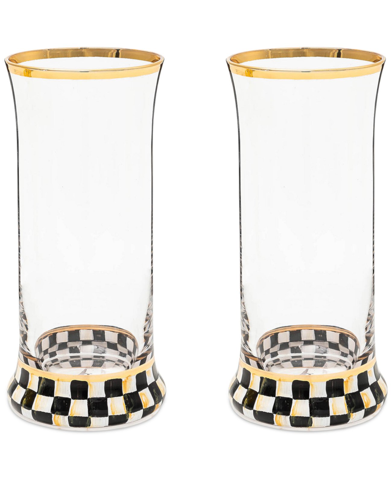 Courtly Check Highball Glass, Set of 2 MacKenzie-Childs