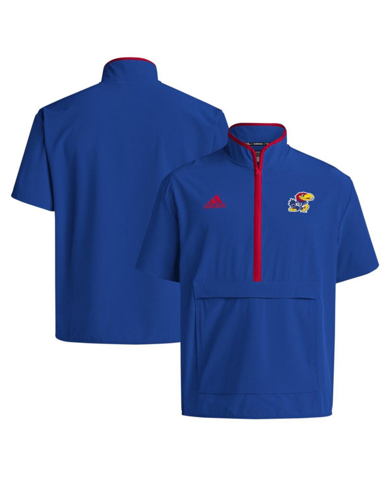 Мужская полупромежуточная куртка Kansas Jayhawks от Adidas с коротким рукавом Adidas