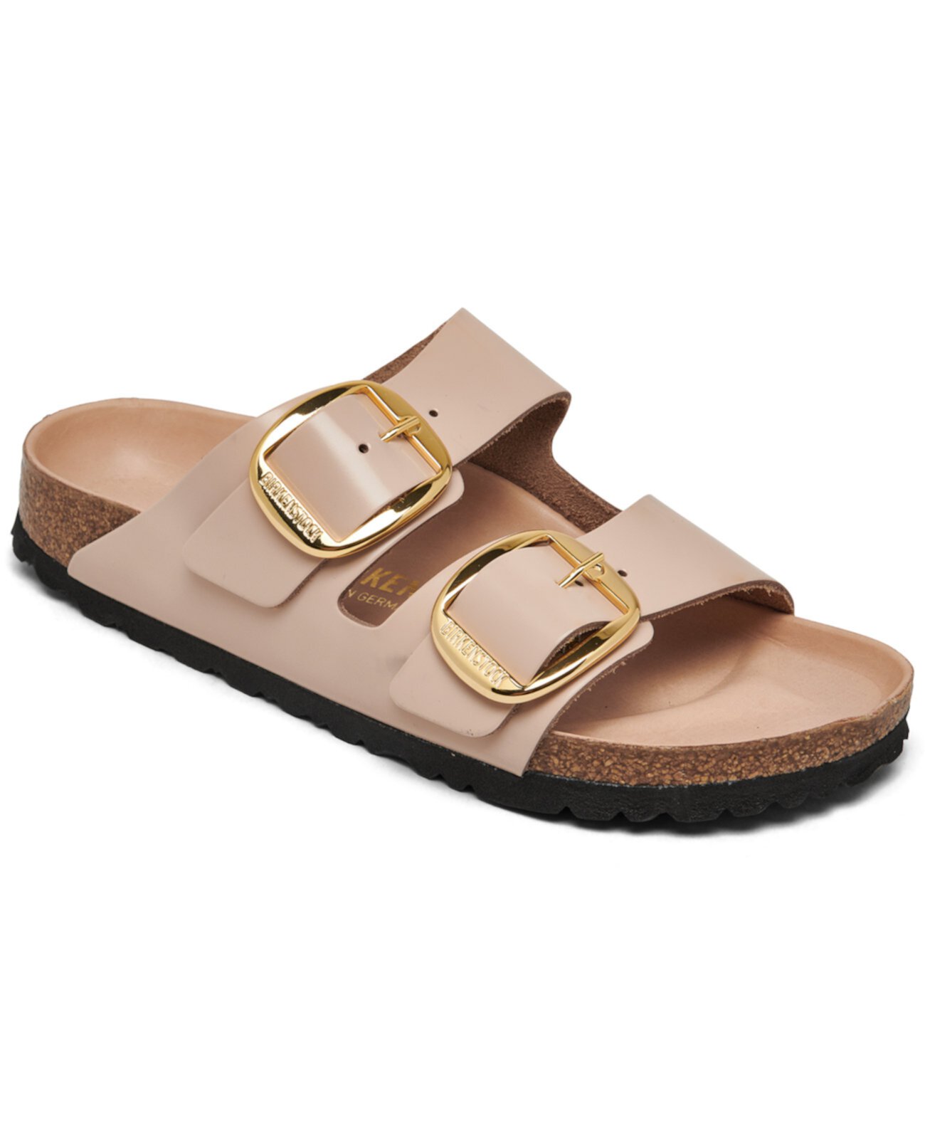 Женские Сандалии на плоской подошве Birkenstock Arizona Big Buckle из оливкового кожаного верха Birkenstock