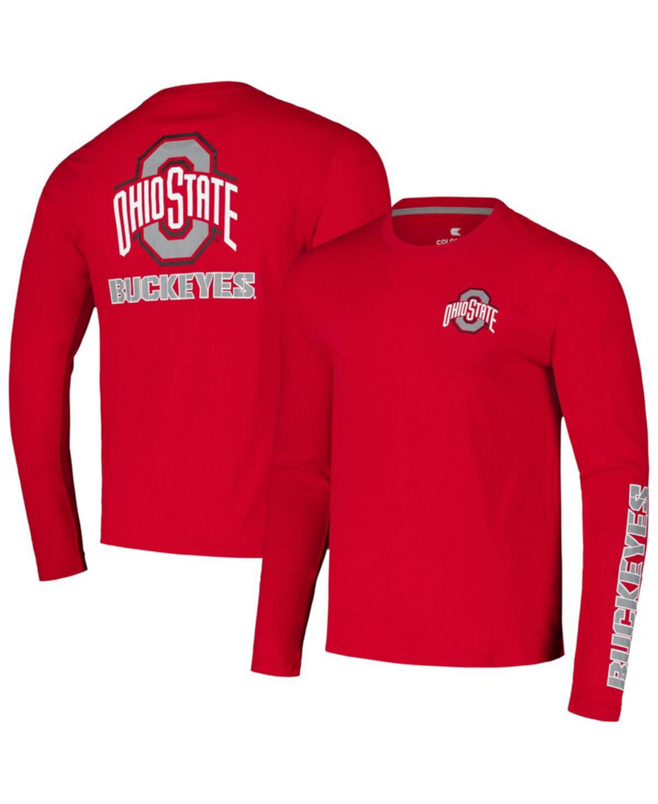 Мужская Джерси Colosseum Ohio State Buckeyes Logo Lockup 3-Hit Active Blend Colosseum