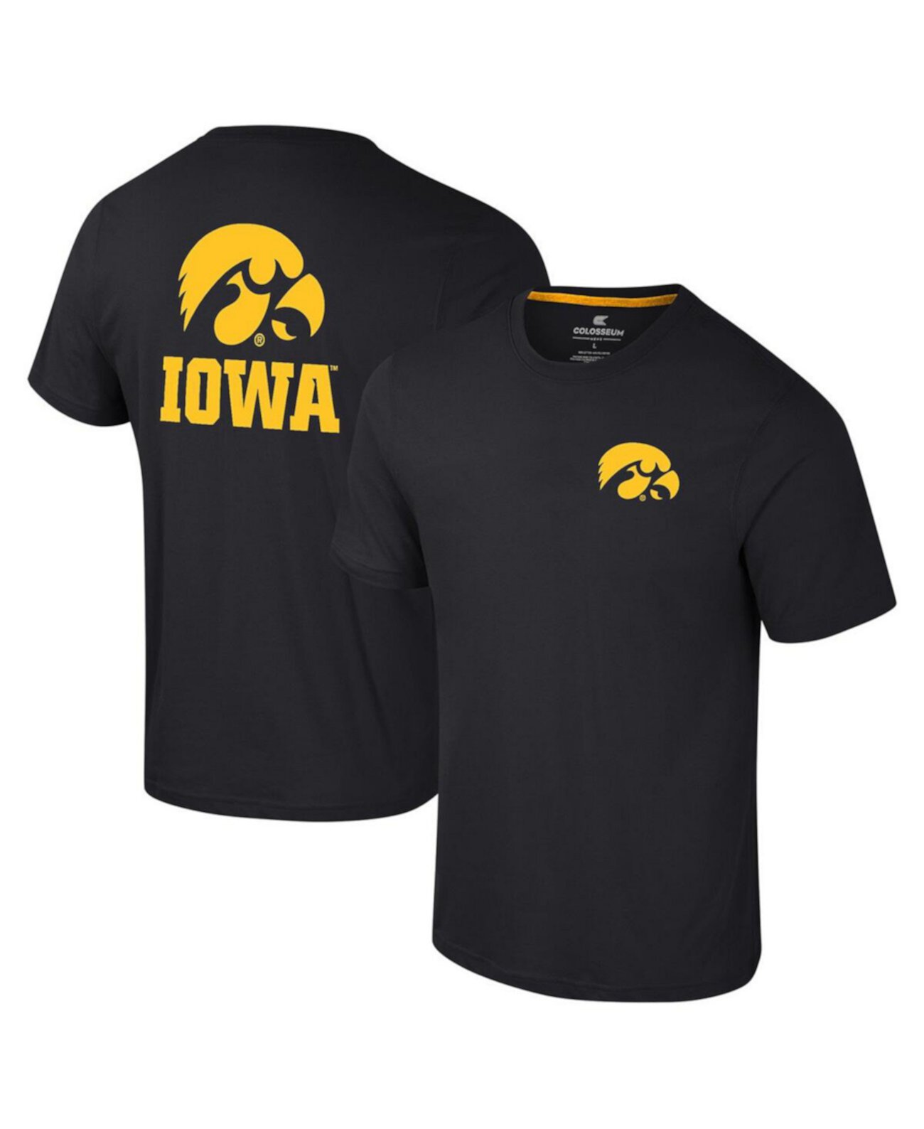 Футболка с логотипом Iowa Hawkeyes, короткий рукав, 60% хлопок, 40% полиэстер Colosseum