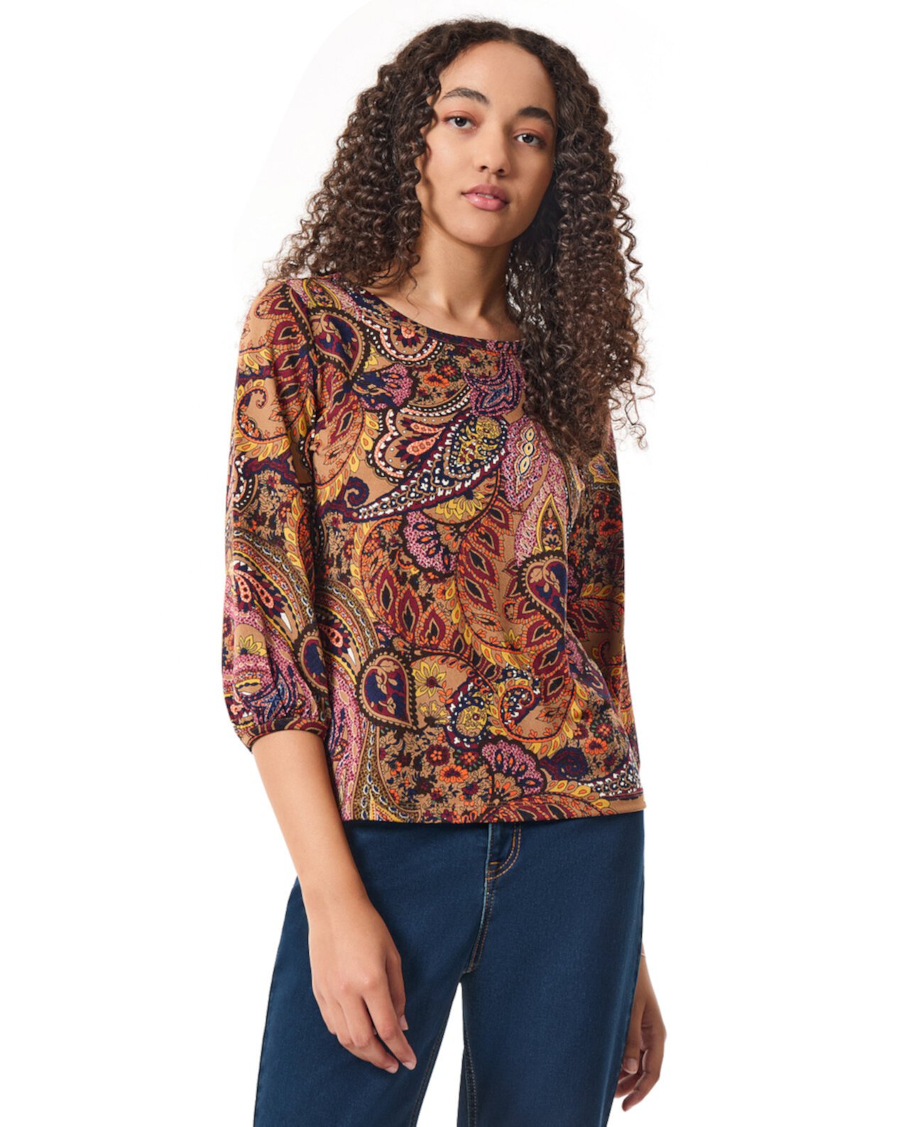 Женская Футболка Jones New York Petite Paisley-Print 3/4-Sleeve Top Jones New York