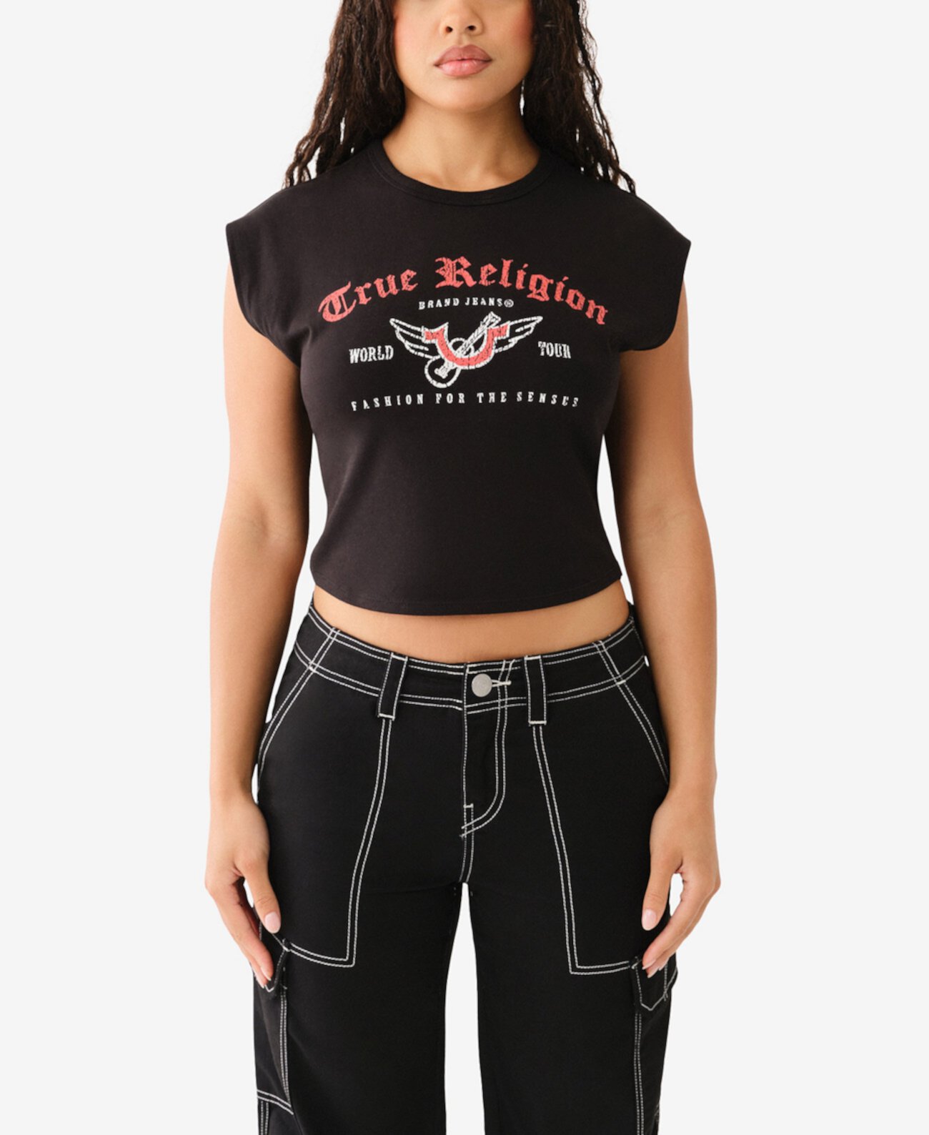 Женская Укороченная футболка True Religion Cutout Top True Religion