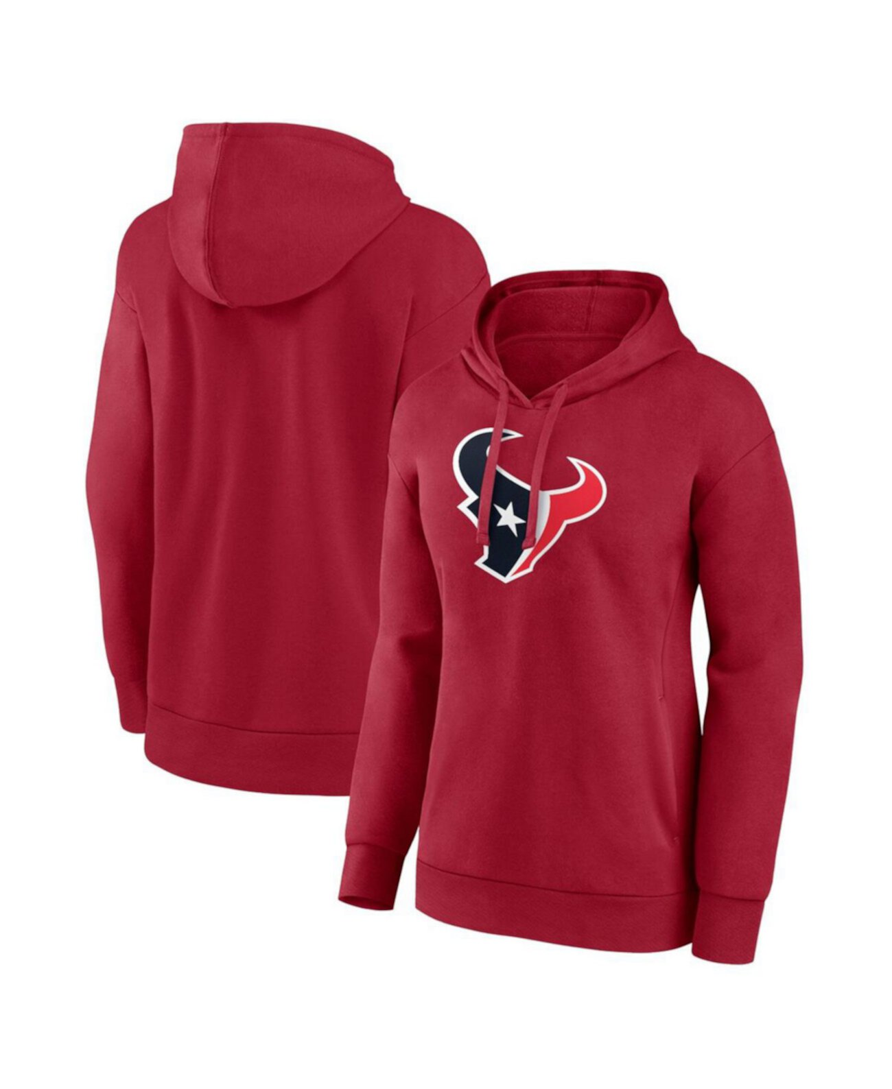 Женское красное худи с логотипом Houston Texans и кенгуру карманом Fanatics