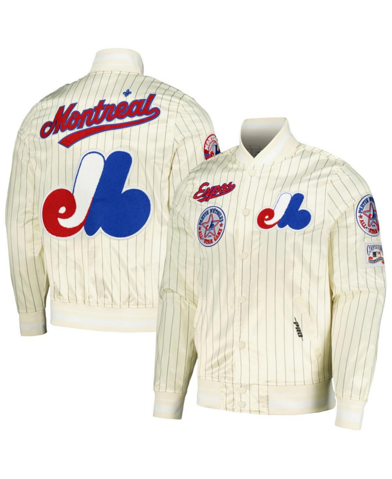 Мужская Повседневная Куртка Pro Standard Montreal Expos Cooperstown Collection Pinstripe Retro Classic Satin Full-Snap Pro Standard