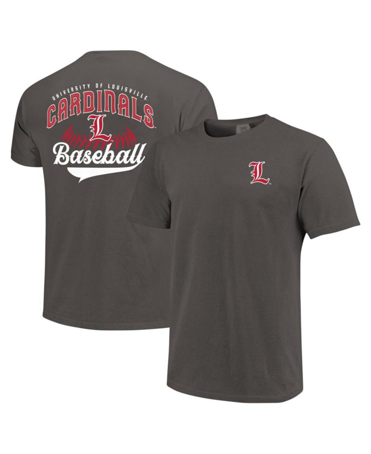 Мужская серая футболка Louisville Cardinals Baseball, 100% хлопок Image One