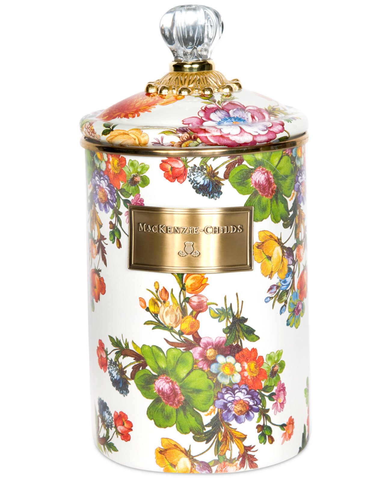 White Flower Market Large Canister MacKenzie-Childs