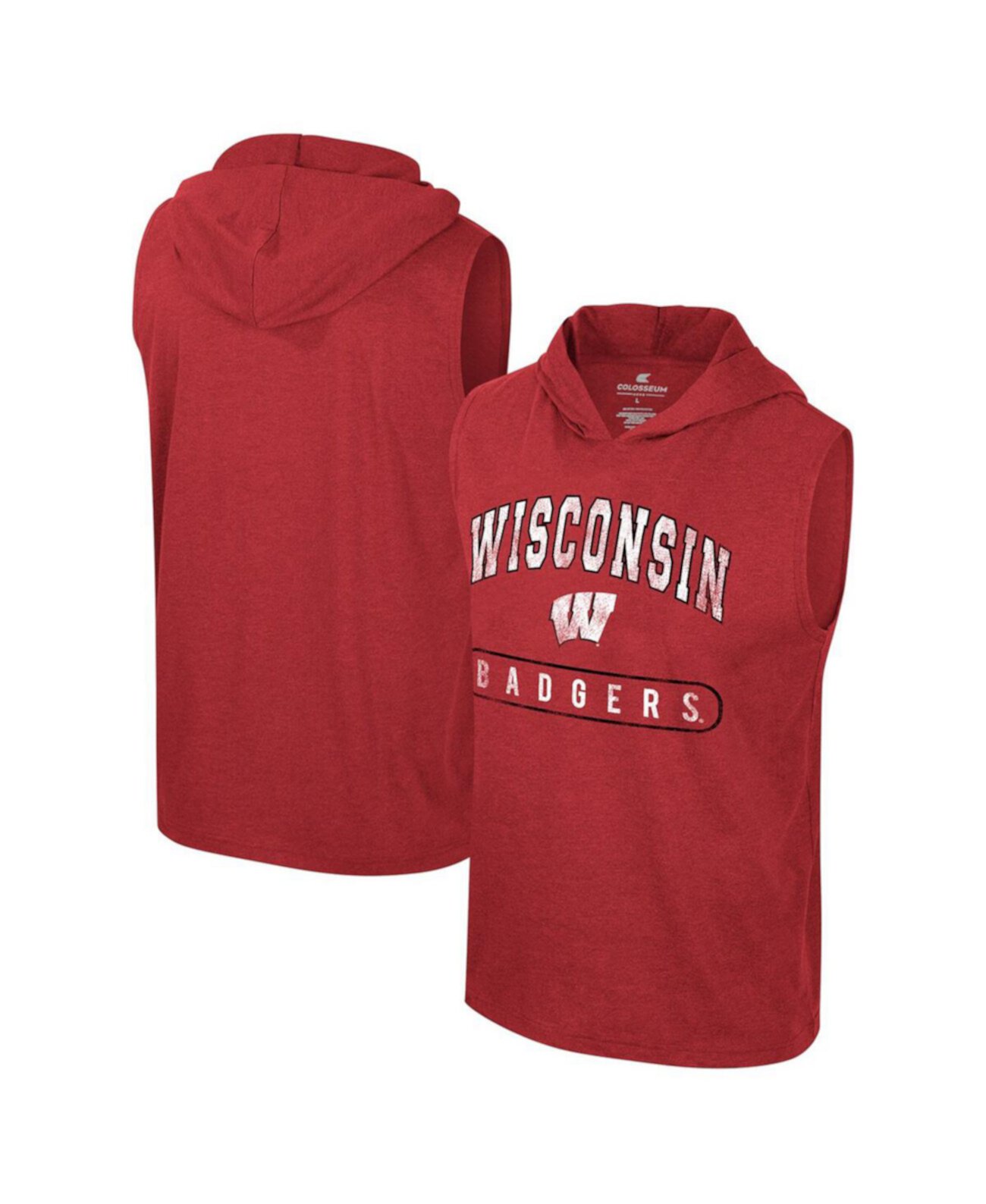 Мужская Джерси Colosseum Wisconsin Badgers Varsity Безрукавная Толстовка Colosseum