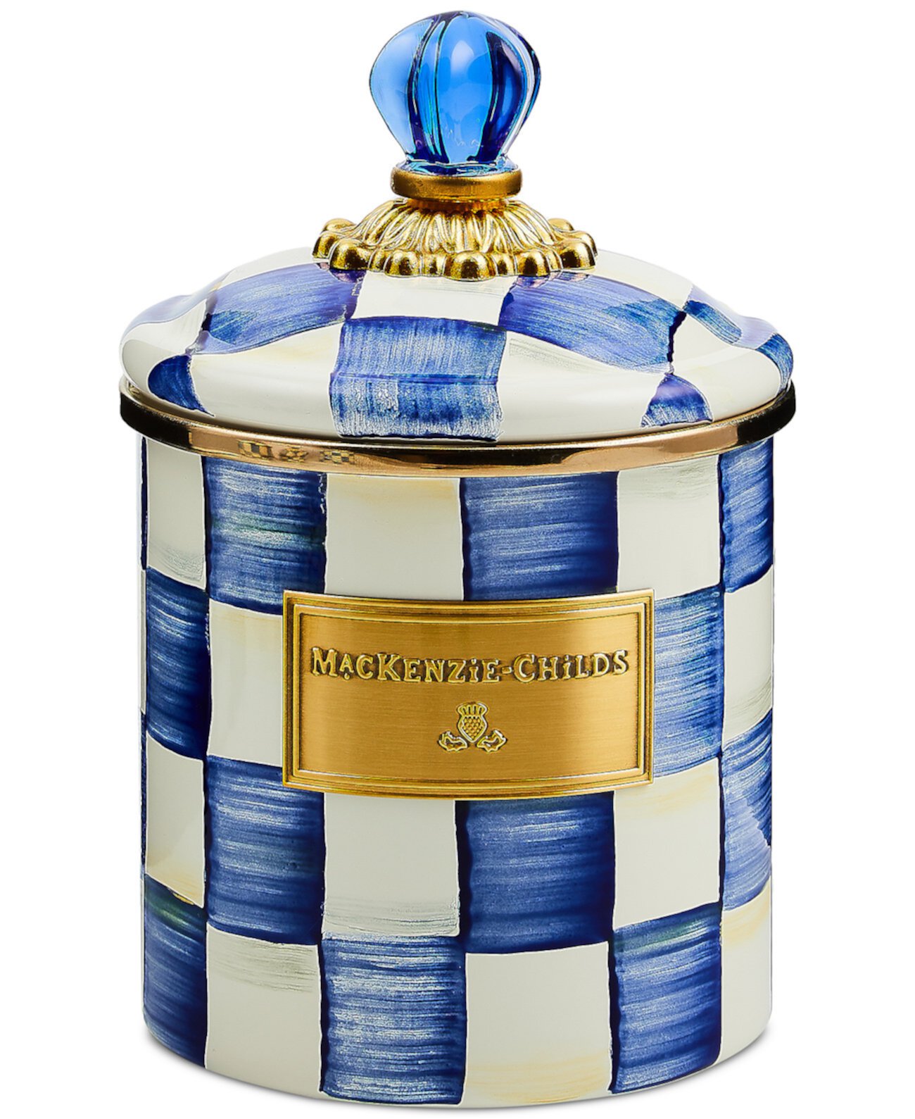 Royal Check Enameled Steel Small Canister MacKenzie-Childs