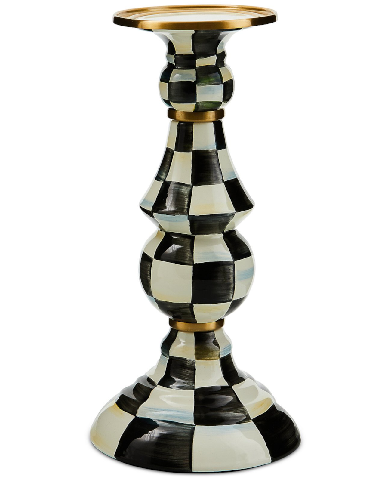 Courtly Check Large Pillar Candlestick MacKenzie-Childs